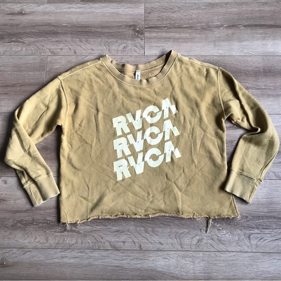 RVCA Slice cropped sweatshirt pullover harvest gold - Picture 3 of 9